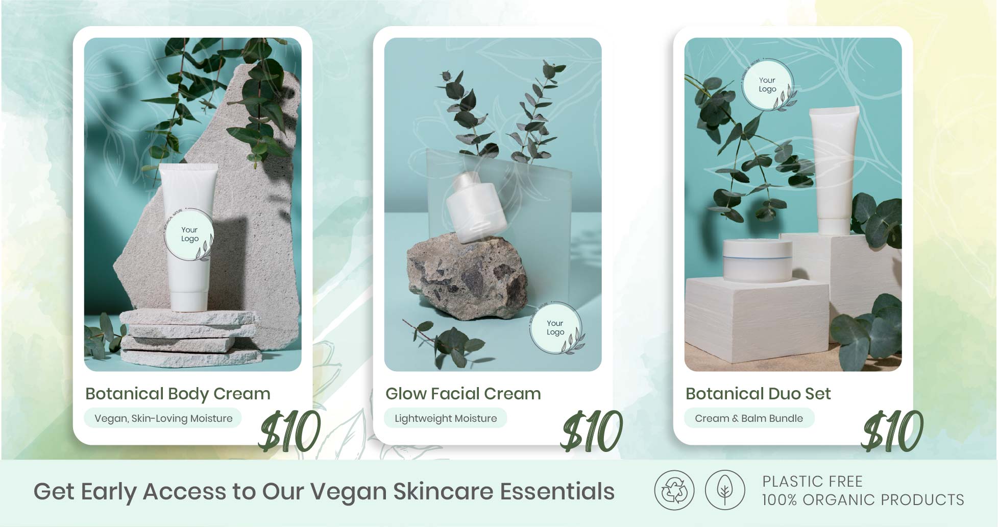 Pre-sale promotional banner for Vegan Skincare Essentials